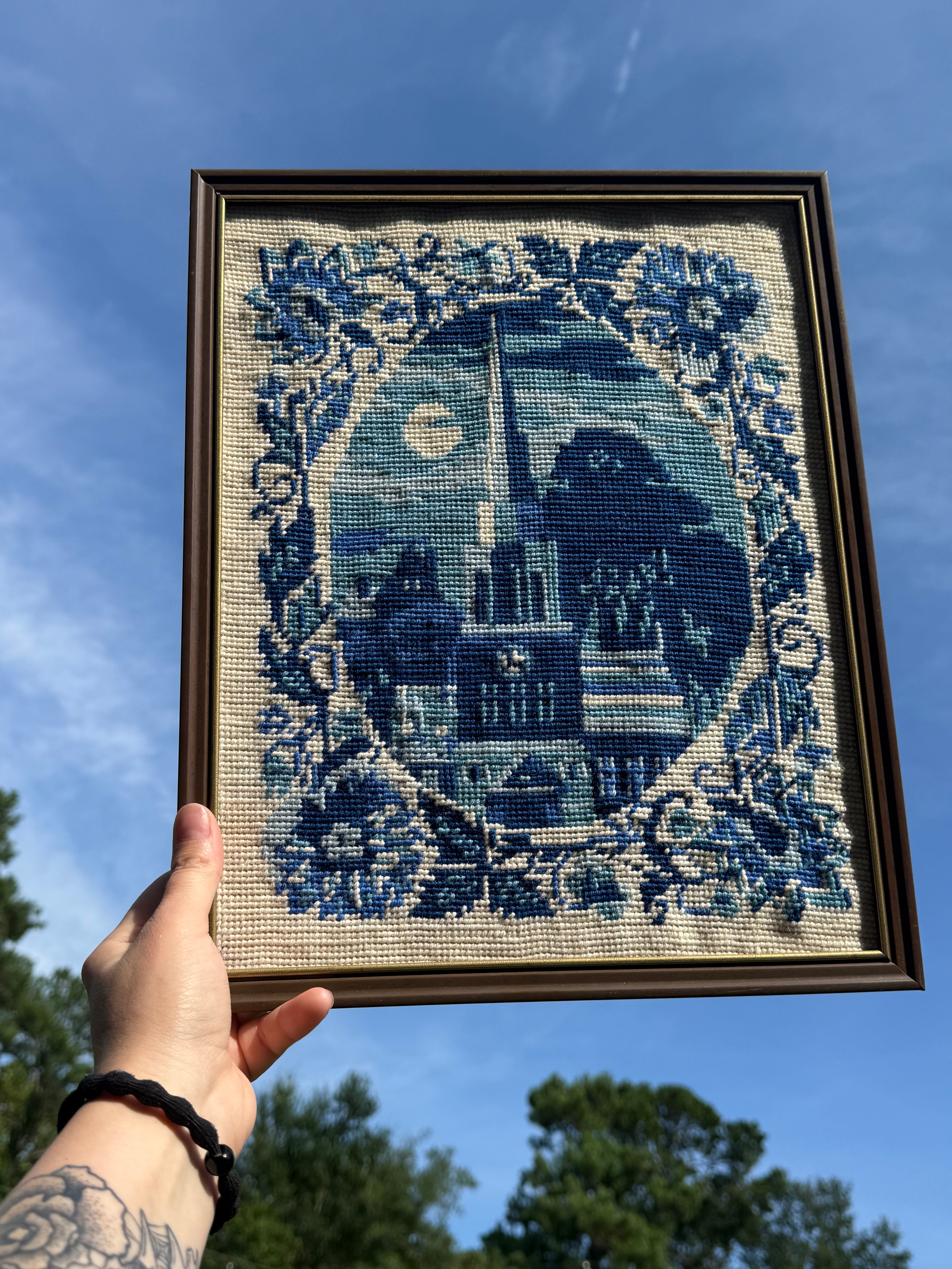 Blue Crewel Artwork (see images)