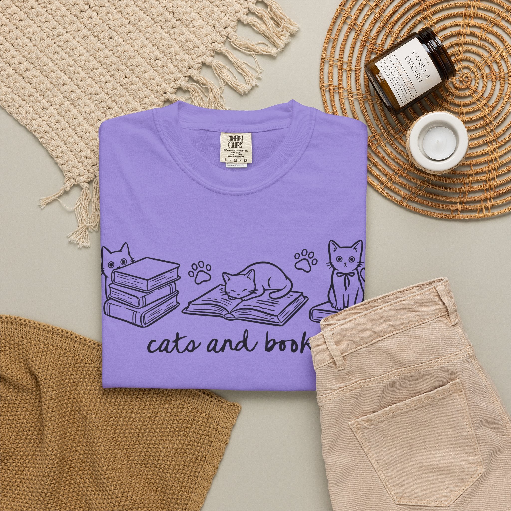Cats and Books T-Shirt