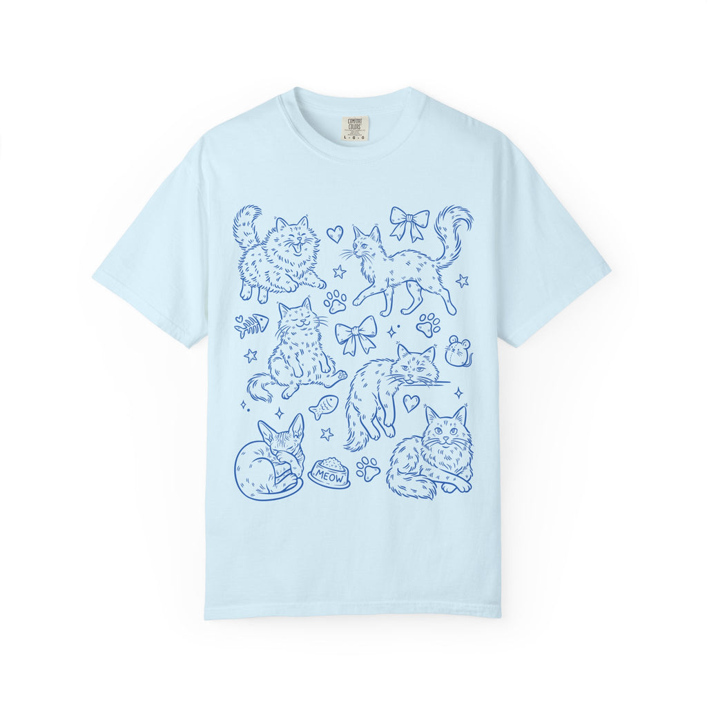 Cat Doodles Tee on Comfort Color
