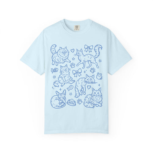 Cat Doodles Tee on Comfort Color