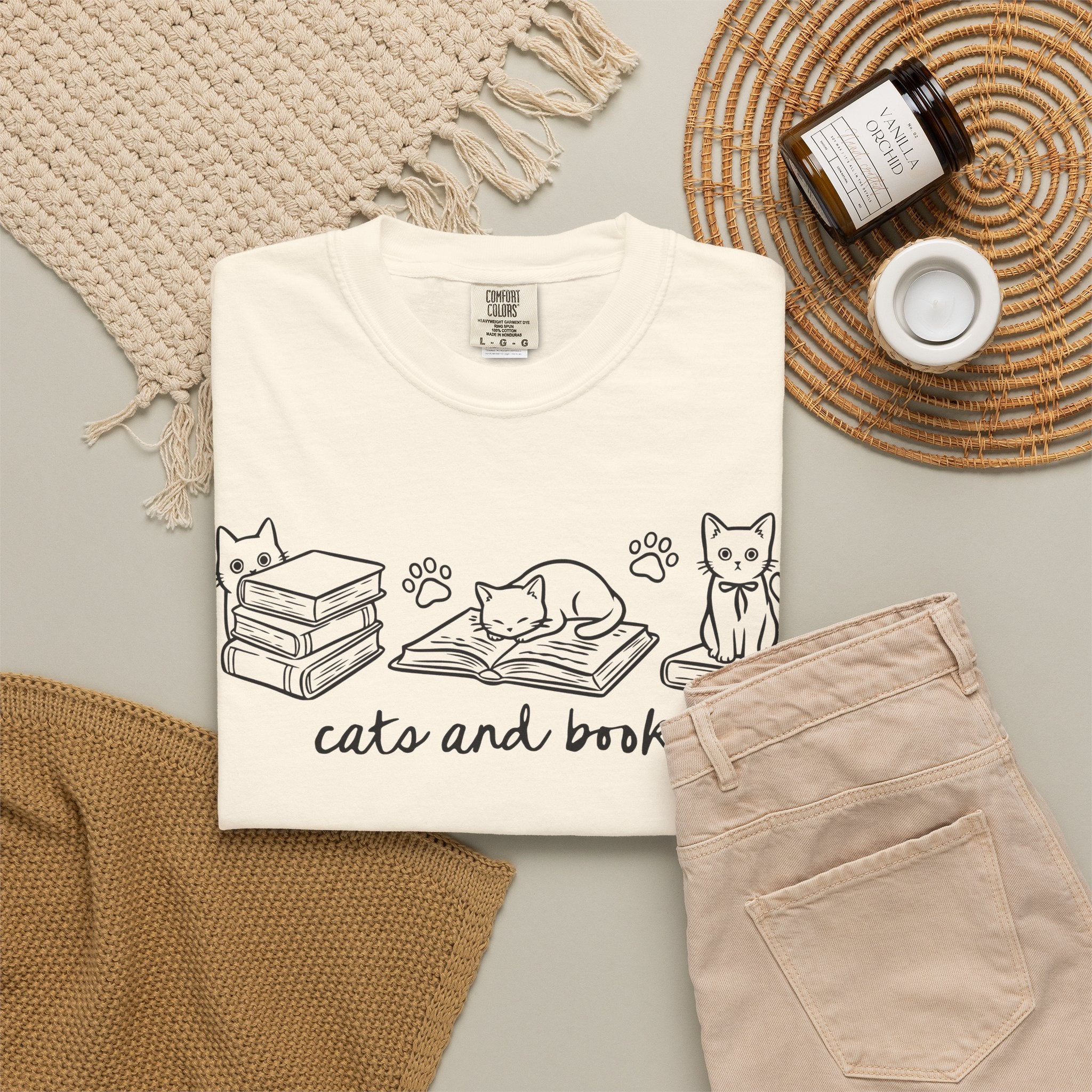 Cats and Books T-Shirt