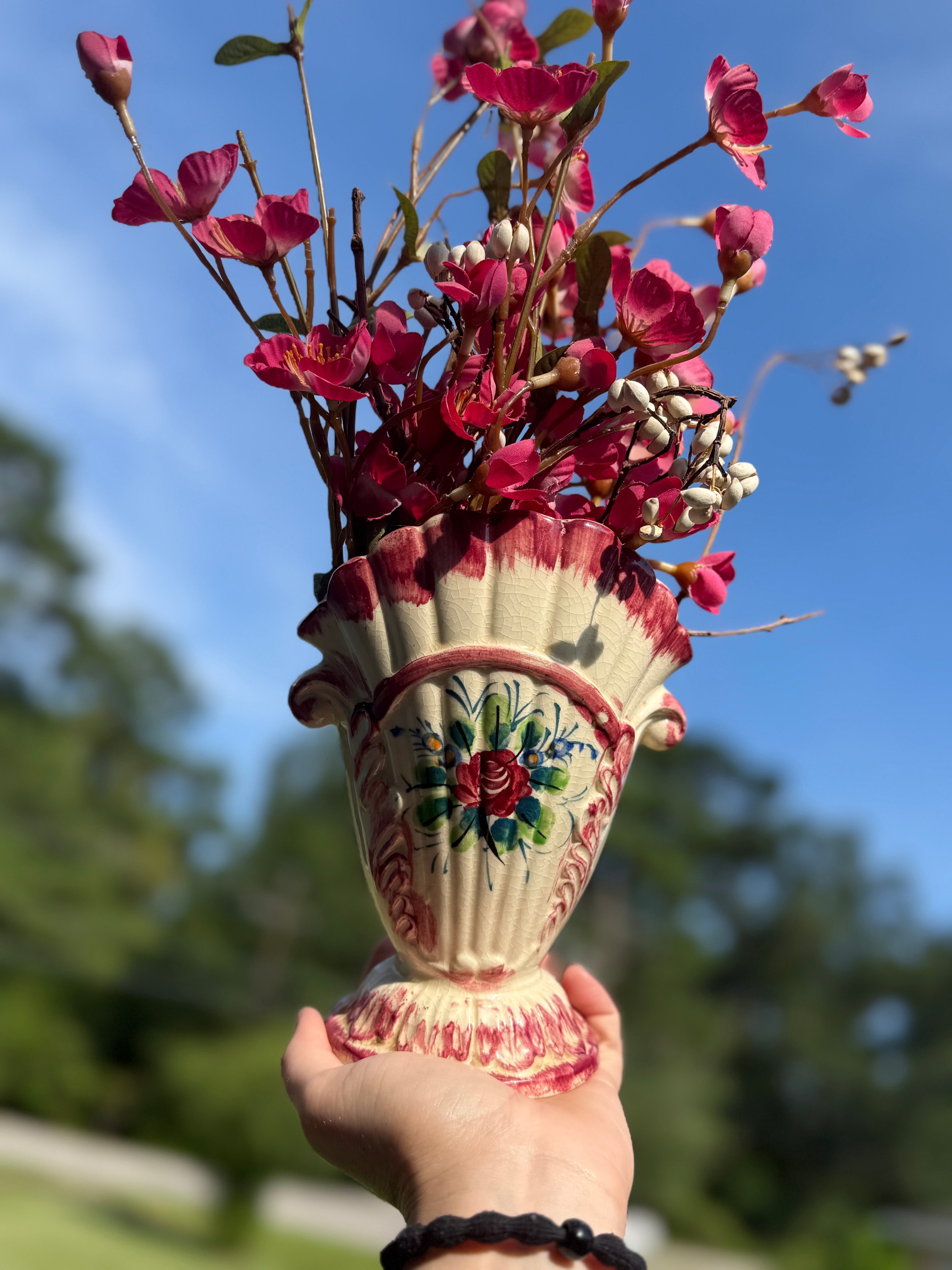 Pink Vase with Floral