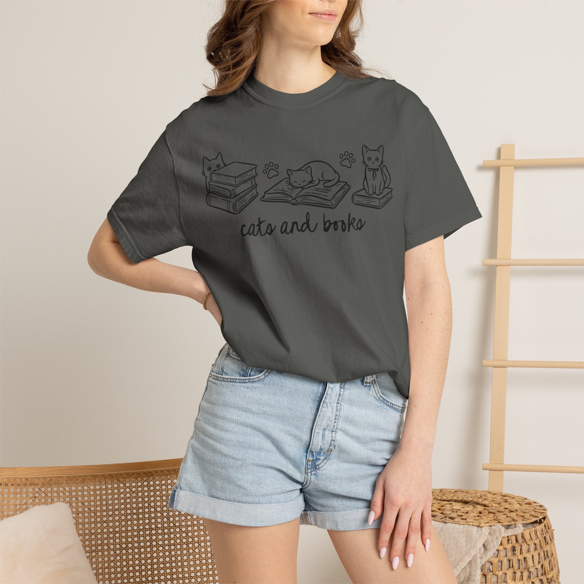 Cats and Books T-Shirt
