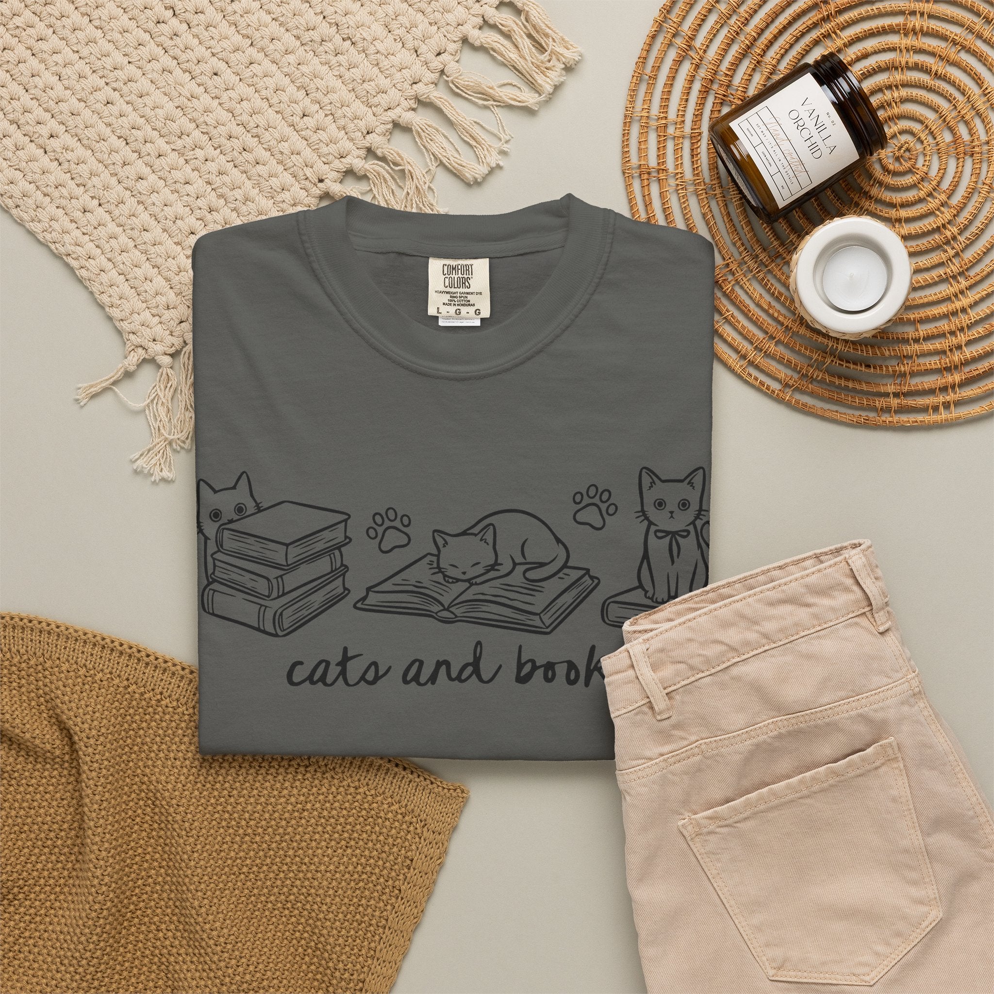 Cats and Books T-Shirt