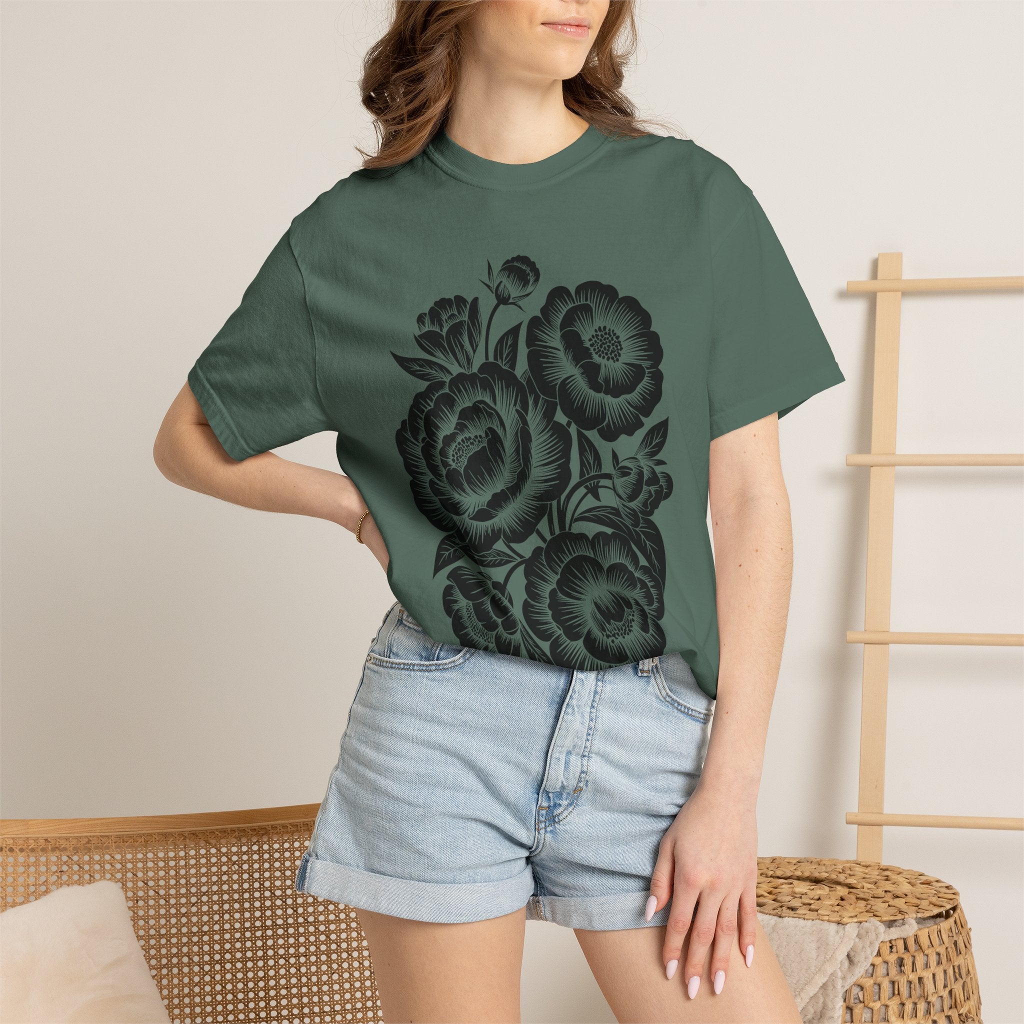 Charcoal Floral Bouquet T-Shirt