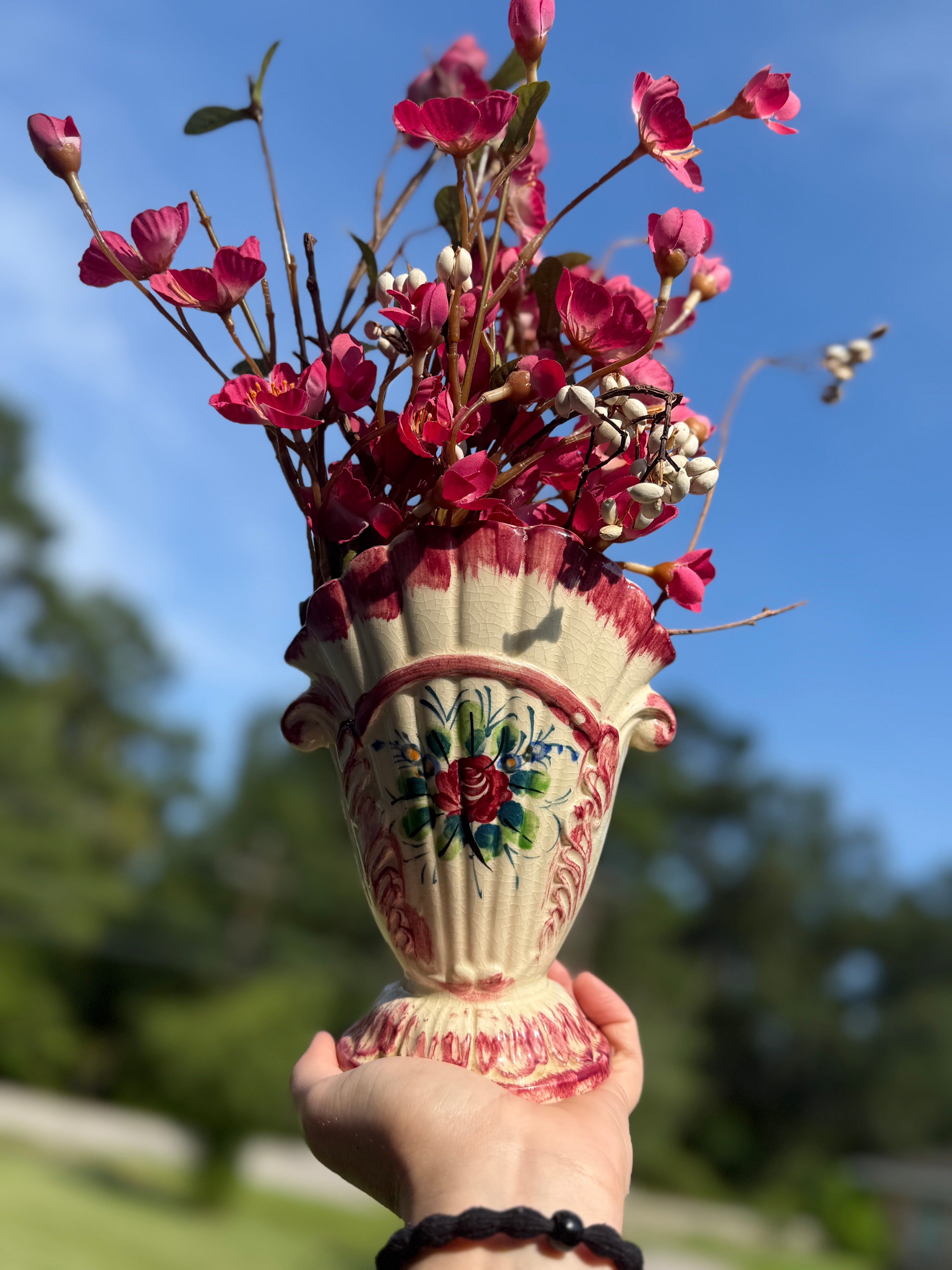 Pink Vase with Floral