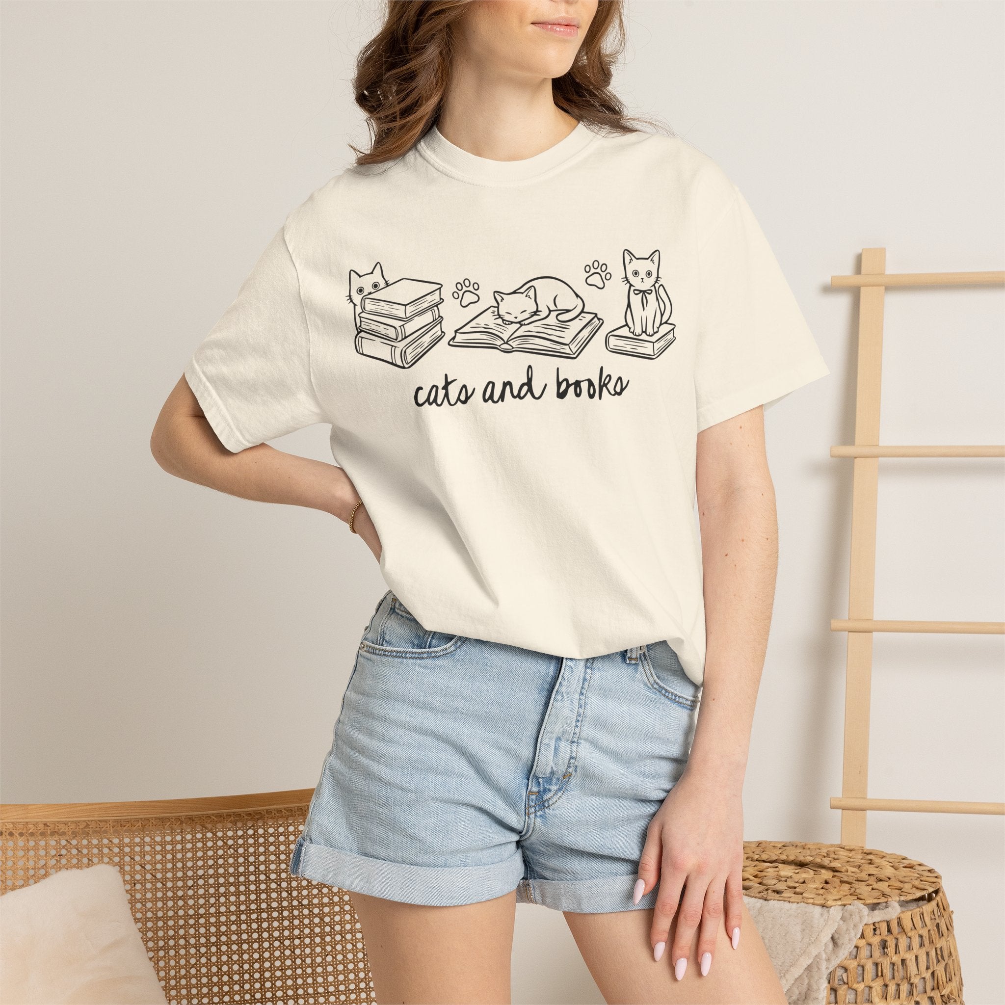 Cats and Books T-Shirt
