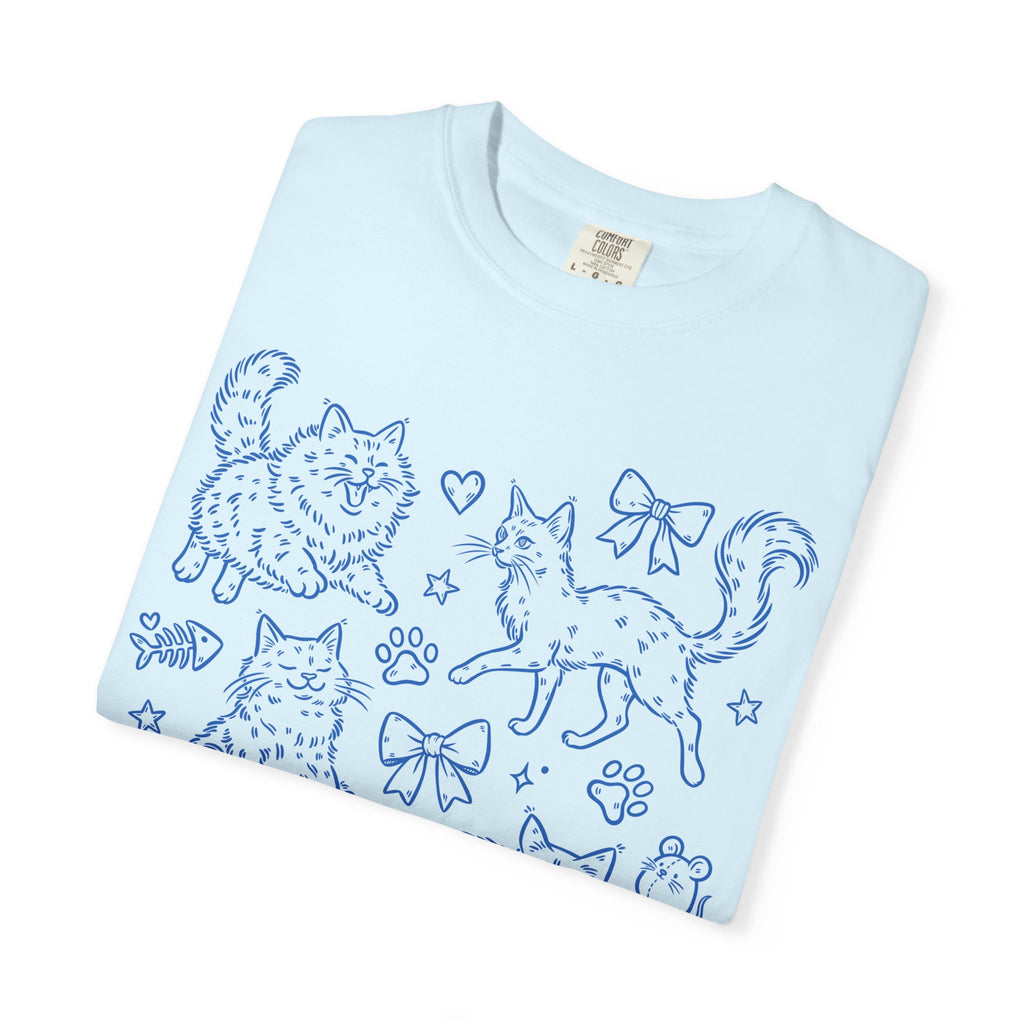 Cat Doodles Tee on Comfort Color