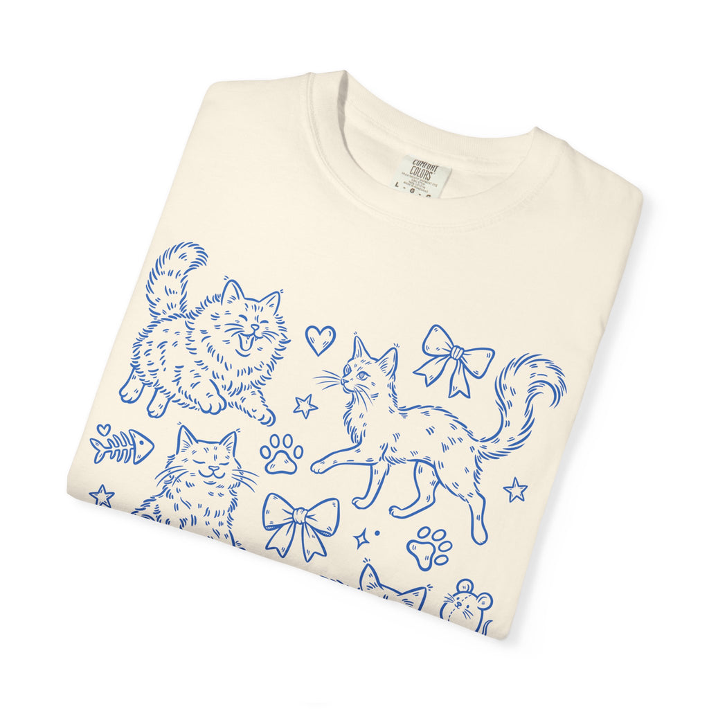 Cat Doodles Tee on Comfort Color